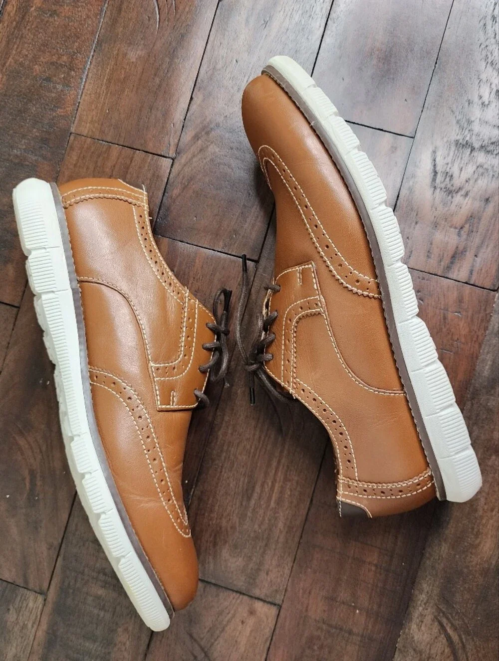 Johnston & Murphy Boys Brown Leather Wingtip Oxford BK Holden Dress Shoes Sz6